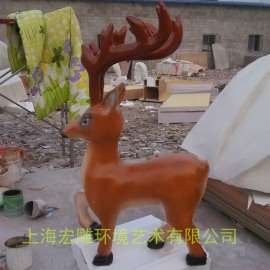玻璃钢梅花鹿摆件树脂工艺品麋鹿白鹿摆件鹿雕塑彩绘鹿摆件室外