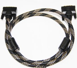 工厂批发带网双环镀金头DVI线20米 无氧铜显示器连接线24+1DVI线