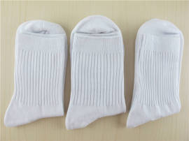 高品质白色中小学生袜 男童女童纯棉袜子宝宝儿童白袜子